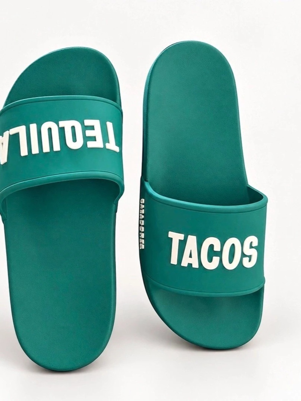Cazadores Tacos & Tequila slide sandals Green EU 38 Like New